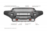 Бампер силовой алюминиевый Rival передний для Toyota HiLux Revo 2021- (без ПТФ) 