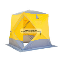 Палатка для зимней рыбалки (330*330*205) желтая с серым