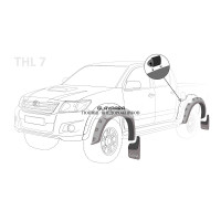 Расширители арок TORBIK для Toyota Hilux 2011-2015 ширина 45 мм + брызговики