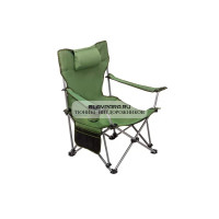 Кресло PREMIER складное с откид.спинкой, твердые тканевые подлокотники (зеленый), нагрузка 80 кг