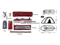 Палатка Naturehike Cloud Up Si 1-местная, алюминиевый каркас, сверхлегкая, серо-красный