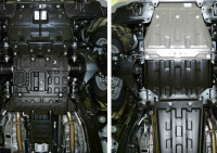 Алюминиевая защита картера 6 мм для Lexus LX 2008-2015+, Toyota Land Cruiser 200 2007-2015+ Rival (часть 1)