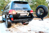 Калитка запасного колеса и площадка под лебедку в штатный бампер Toyota Land Cruiser 200