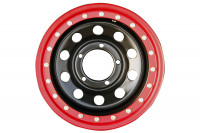 Стальной колесный диск с бедлоком ORW 1580-53910BL-19 BD-R черный с красным ободом 5x139.7 R15x8 вылет ET-19